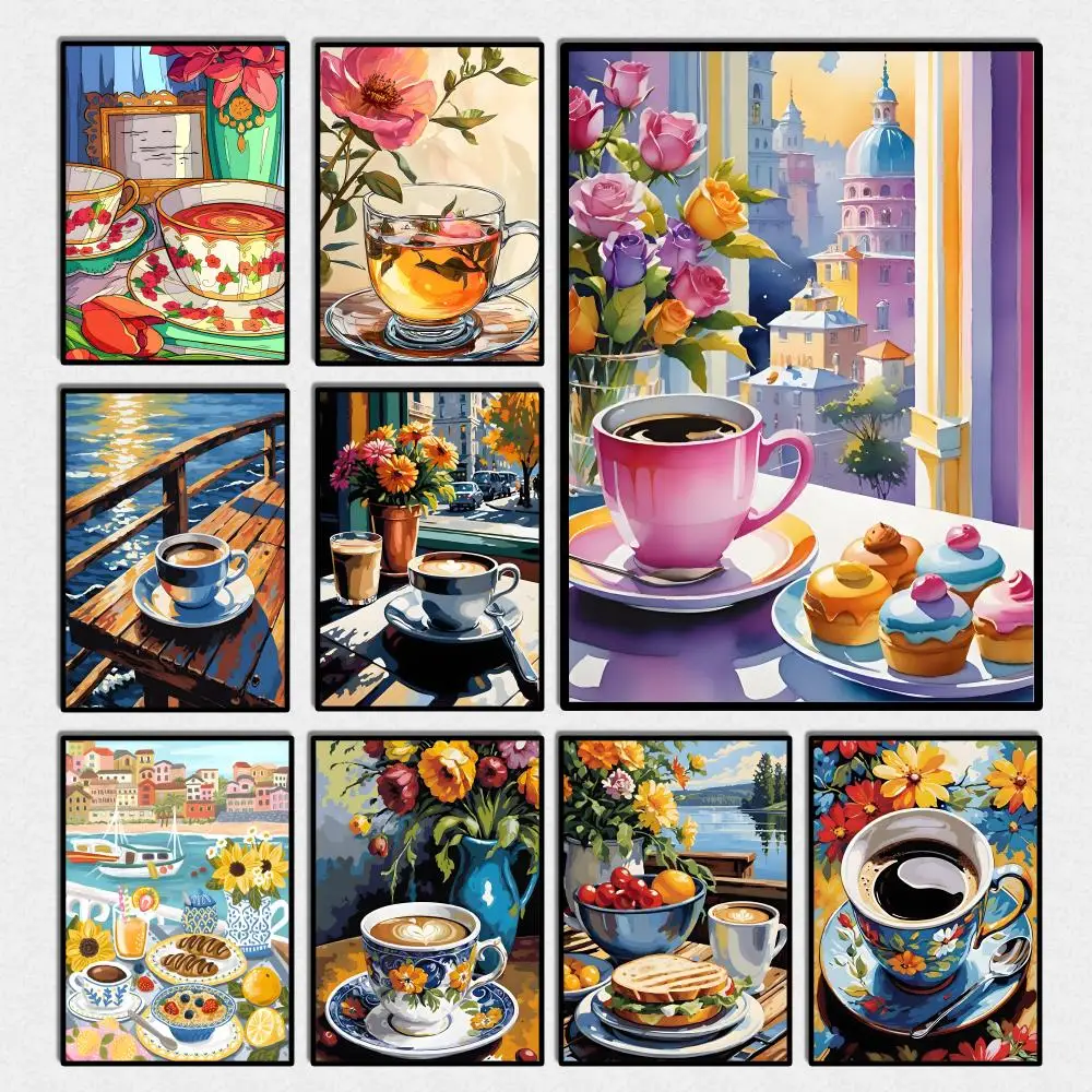 Coffee Tea Poster - Afternoon tea coffee cup Poster Perfect