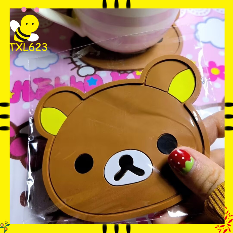 Good Coffee Tea - Rilakkuma Silicone Cup Coaster Cute Heat