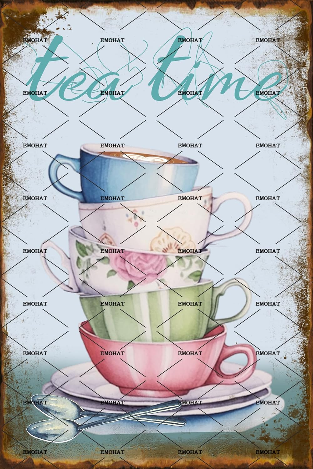 Vintage Style Metal Tin Sign W – Coffee Tea Poster recenzja i cena