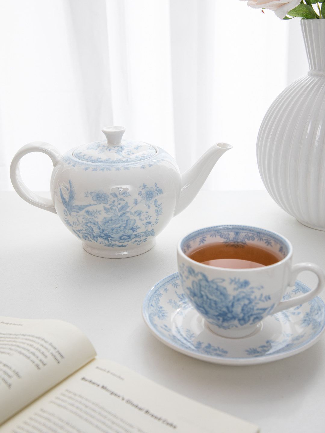 House, retro blue peony aftern – Coffee Tea English recenzja i cena