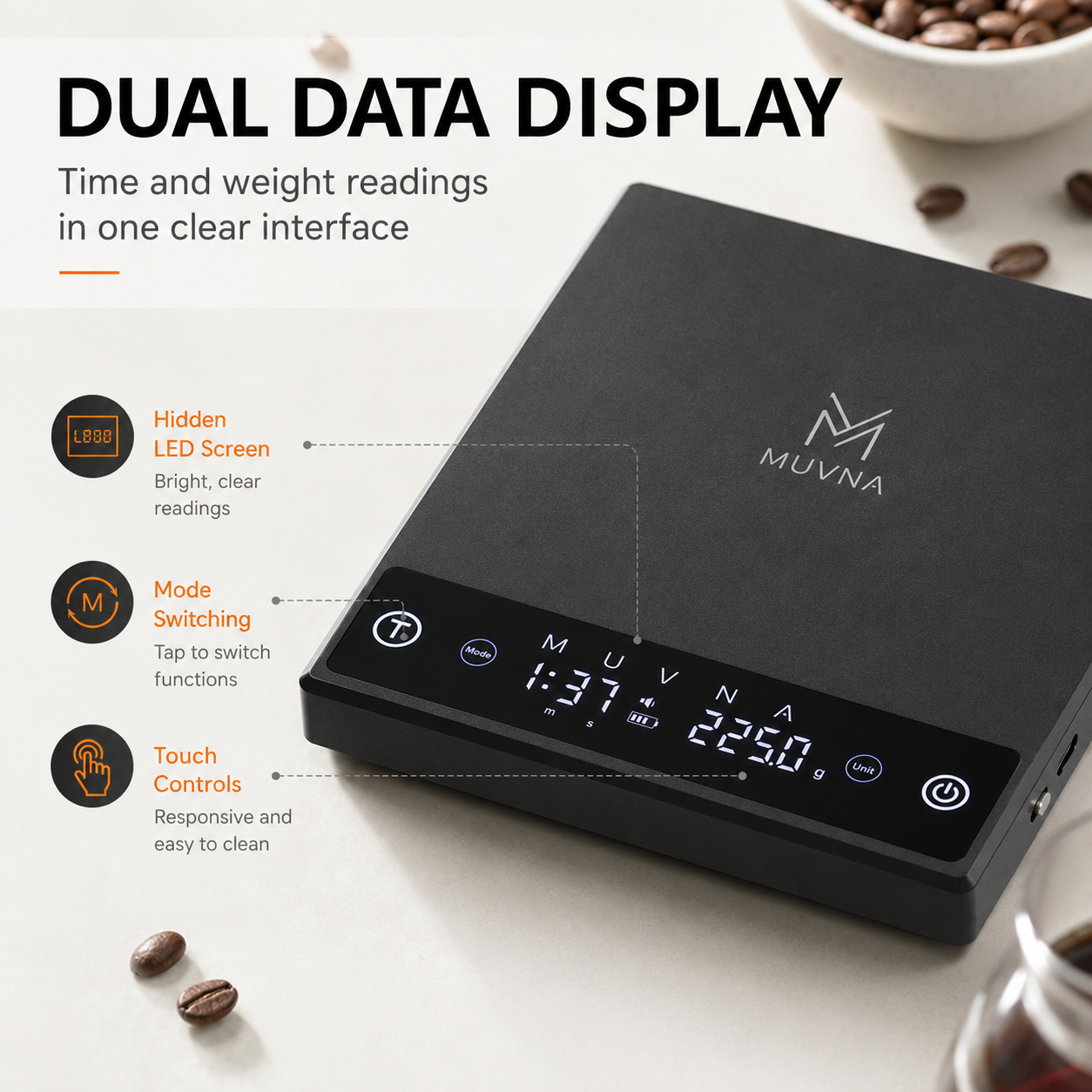 MUVNA Coffee Scale Espresso Sc – Coffee Bean Scale recenzja i cena