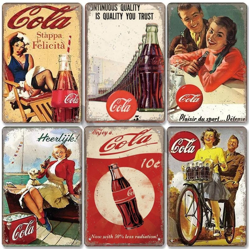 HD Tin Sign Vintage Coca Cola  – Coffee Tea Poster recenzja i cena