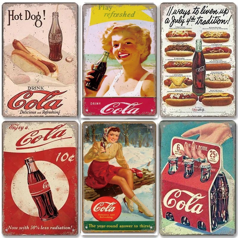 HD Tin Sign Vintage Coca Cola  – Coffee Tea Poster recenzja i cena