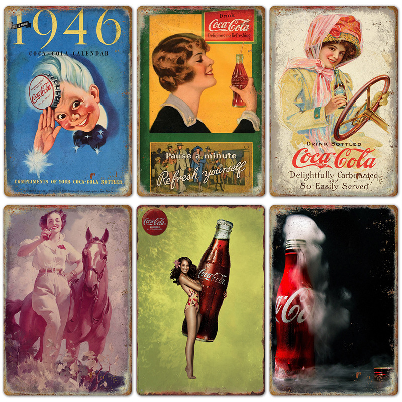 Vintage Cola Logo Metal Poster – Coffee Tea Poster recenzja i cena