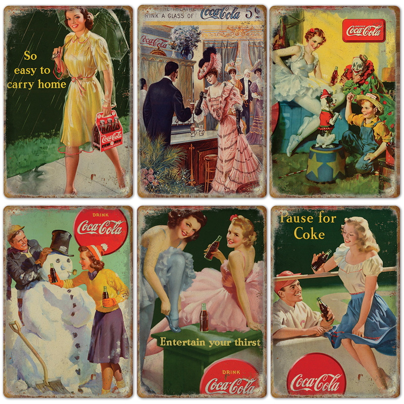 Vintage Cola Logo Metal Poster – Coffee Tea Poster recenzja i cena