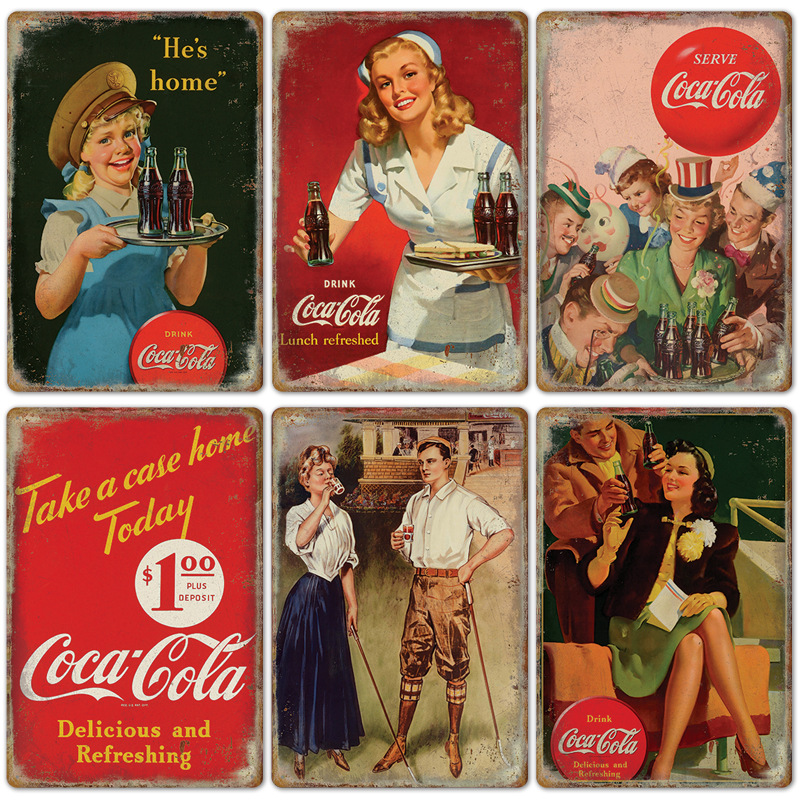 Vintage Cola Logo Metal Poster – Coffee Tea Poster recenzja i cena