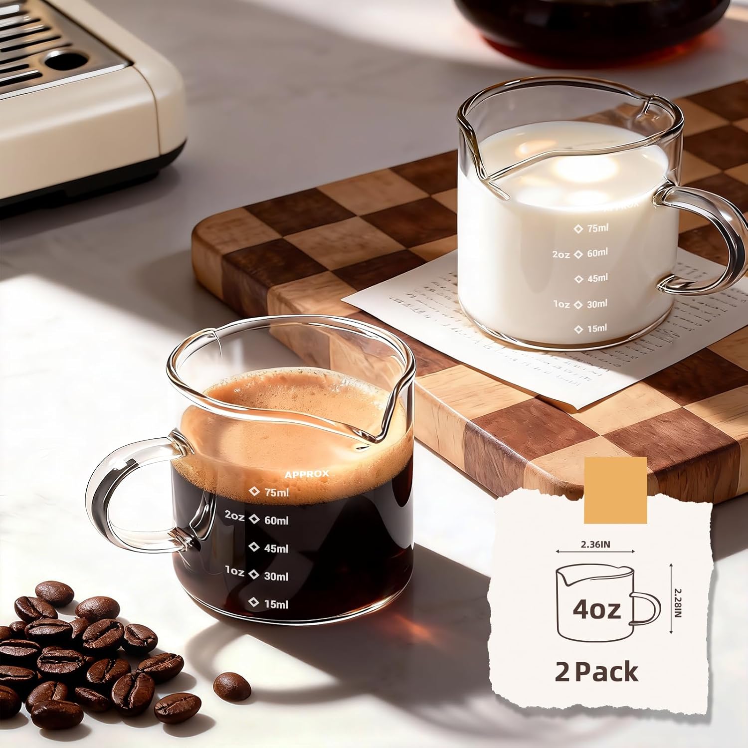 1/2pcs Espresso Cups 4oz Espre – Coffee Bean Scale recenzja i cena