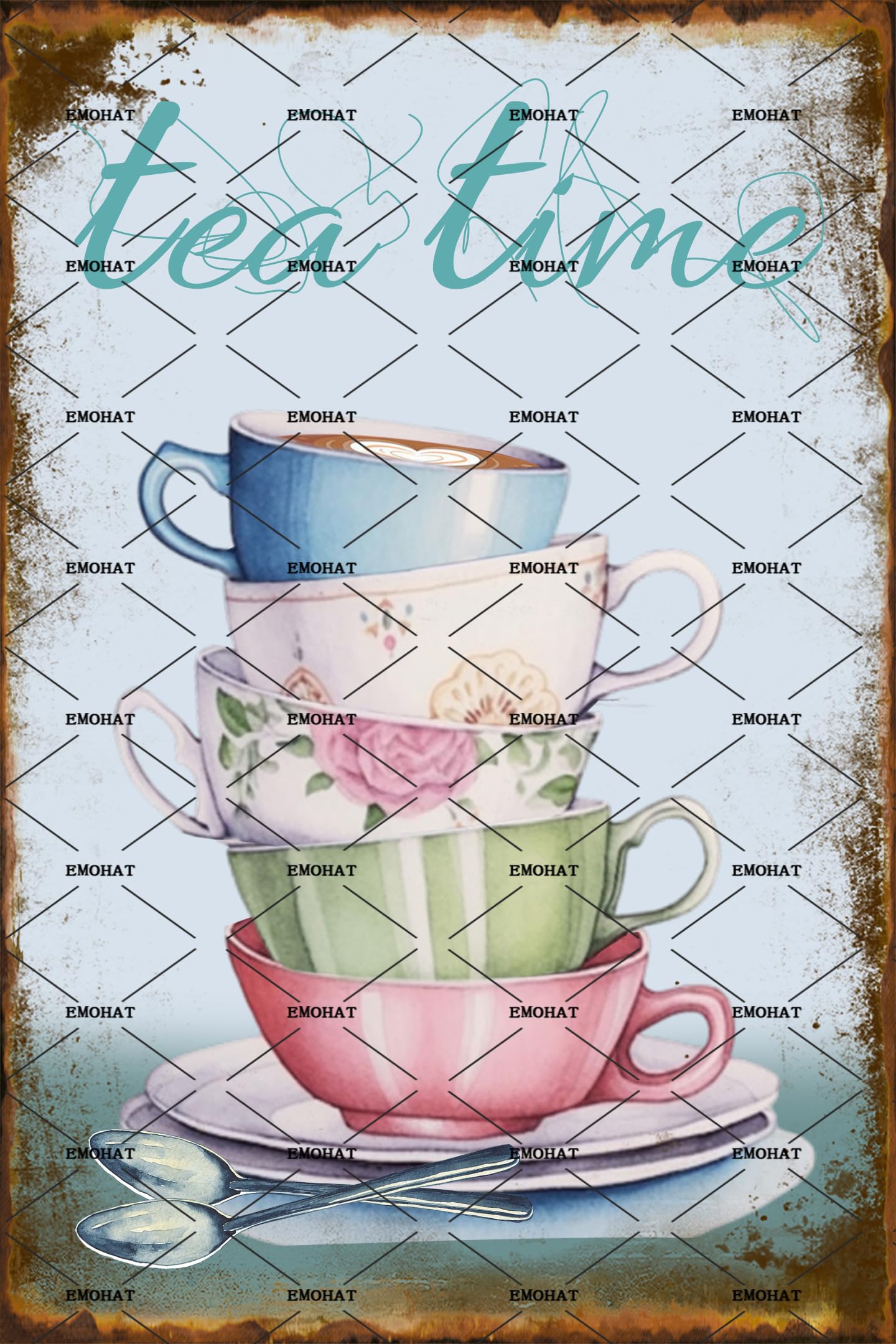 EMOHAT Vintage Style Metal Tin – Coffee Tea Poster recenzja i cena
