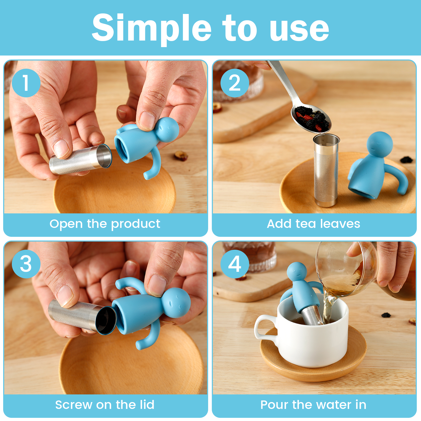4Pcs Tea Infuser for Loose Tea – Coffee Tea Infusion recenzja i cena