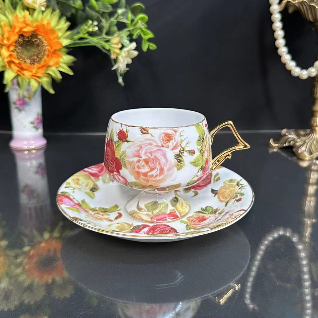 French Full Flower Coffee Cup  – Coffee Tea English recenzja i cena