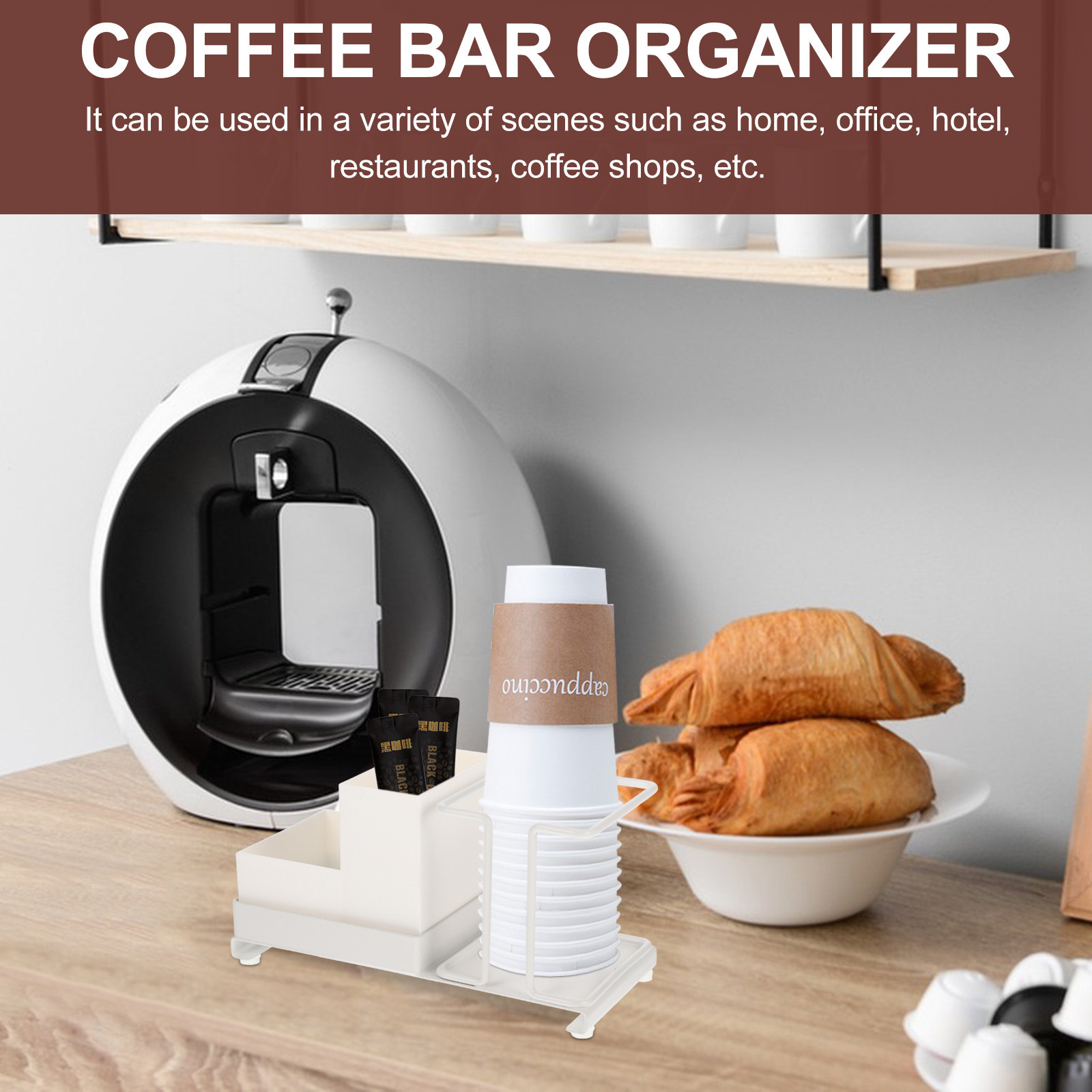Coffee Bar Organizer Cup Rack  – Coffee Tea Home recenzja i cena