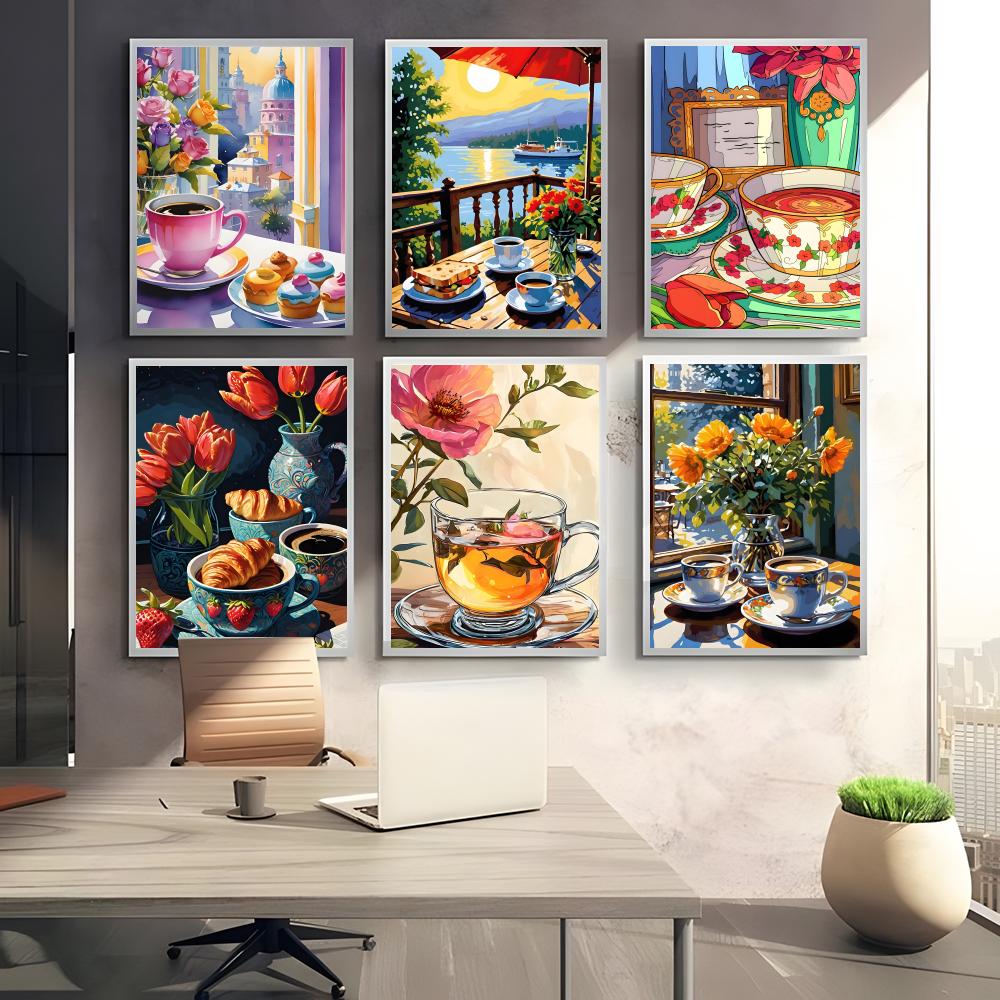 Sweet Cozy Delicate Art A-Afte – Coffee Tea Poster recenzja i cena