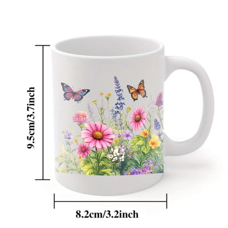 Ceramic cup white flower garde – Coffee Tea Garden recenzja i cena