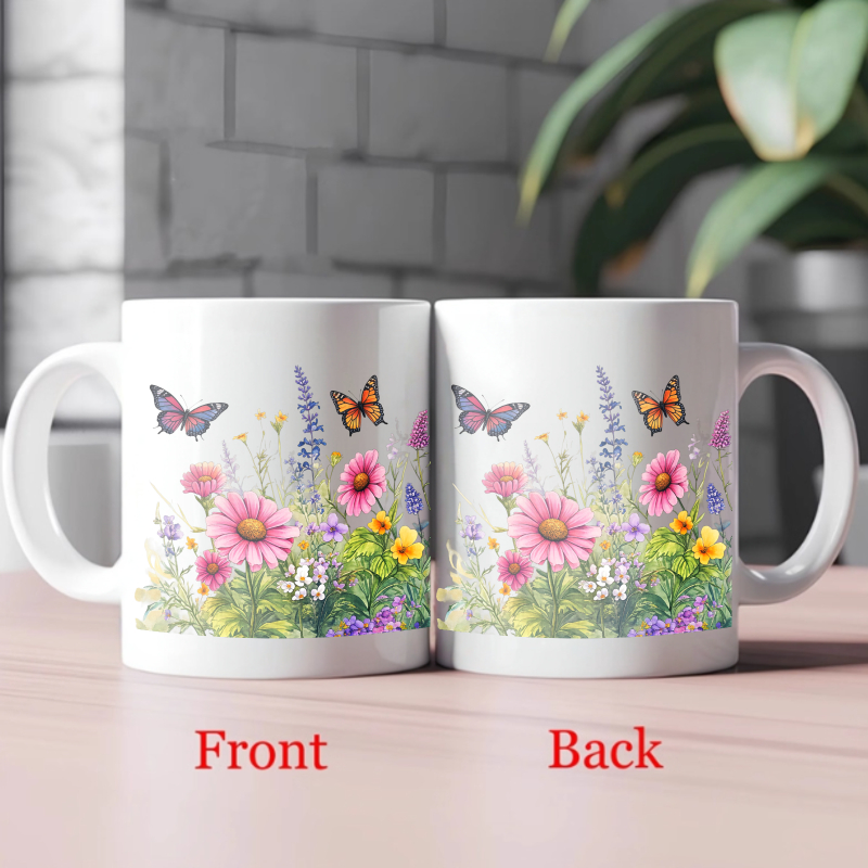 Ceramic cup white flower garde – Coffee Tea Garden recenzja i cena