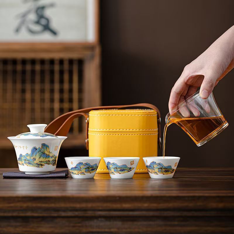 Travel Jade White Porcelain Te – Gongfu Tea Set recenzja i cena
