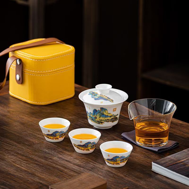 Travel Jade White Porcelain Te – Gongfu Tea Set recenzja i cena