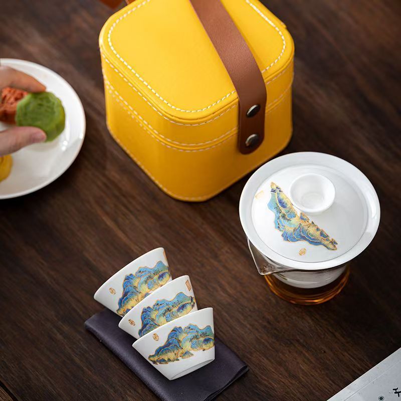Travel Jade White Porcelain Te – Gongfu Tea Set recenzja i cena
