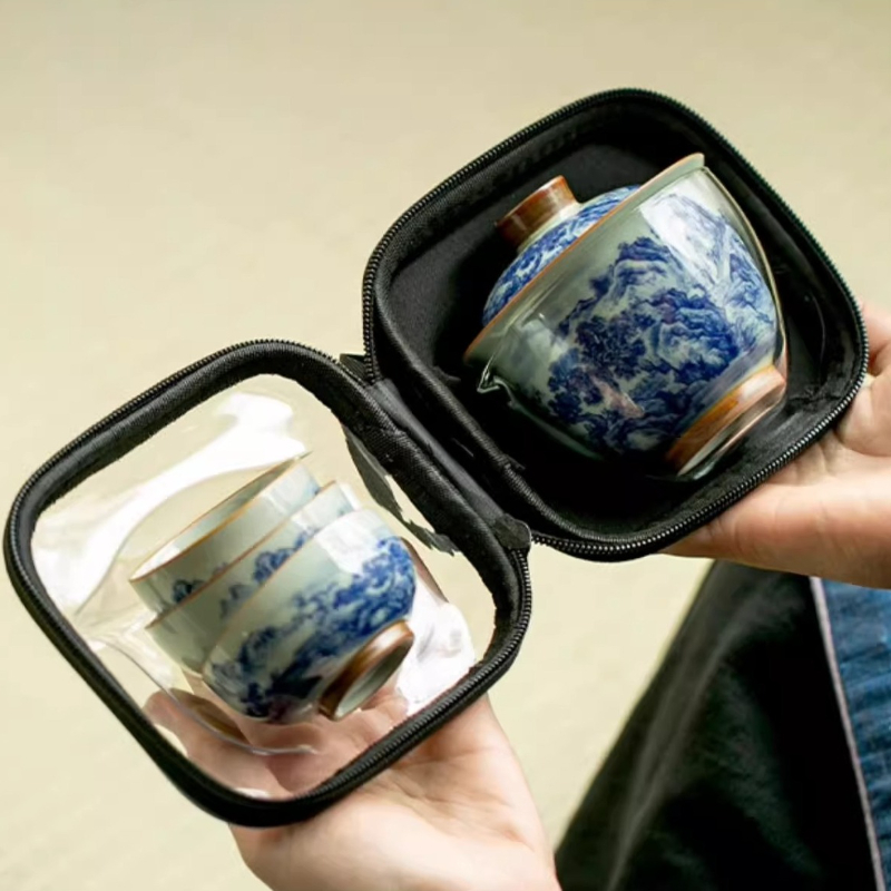 Chinese Retro Blue and White P – Gongfu Tea Set recenzja i cena