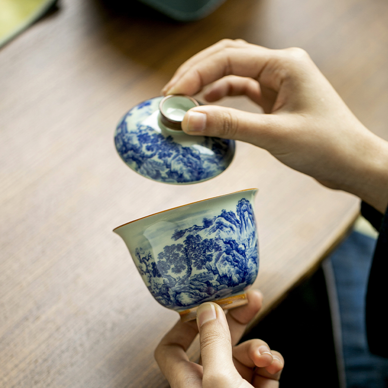 Chinese Retro Blue and White P – Gongfu Tea Set recenzja i cena