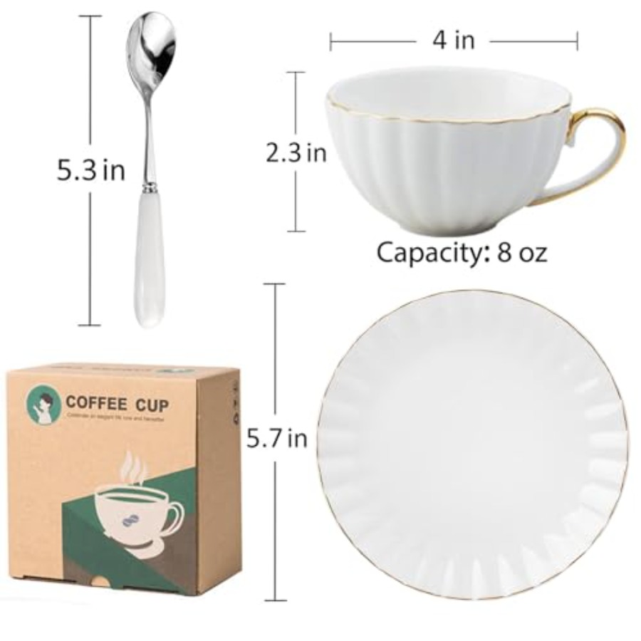Tea Cup and Saucer Set for 1 B – Coffee Tea English recenzja i cena